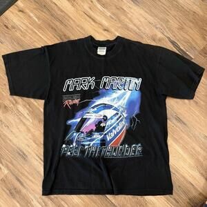Mens Gildan Mark Martin Nascar Feel The Thunder Graphic T Shirt Sz Xl